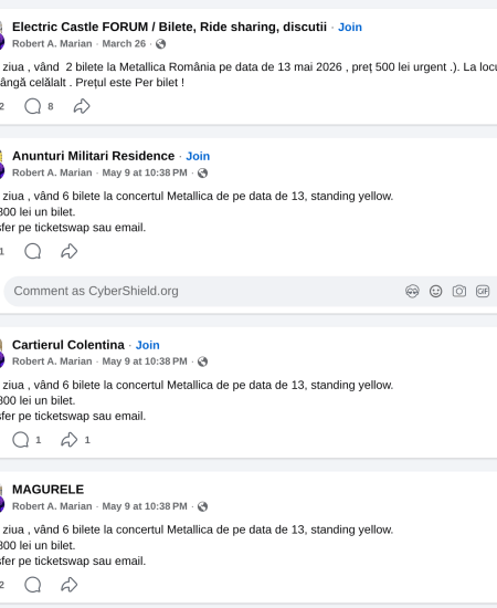 scam metallica concert bilete false horia constantinescu prevenire cristian iosub asociatie