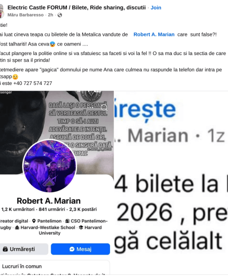 scam metallica concert bilete false horia constantinescu prevenire cristian iosub asociatie