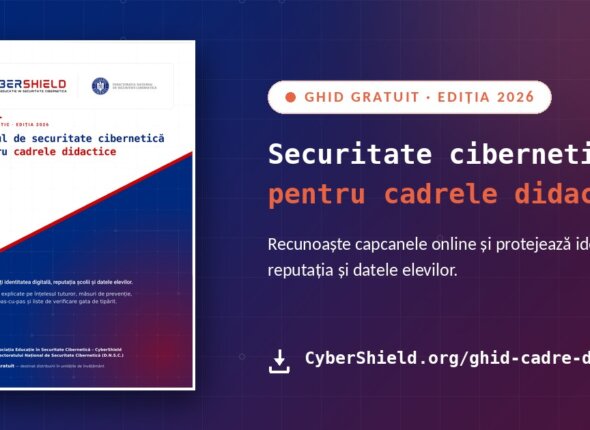 Imagine de promovare Ghid gratuit ediția 2026, securitate cibernetică pentru cadrele didactice